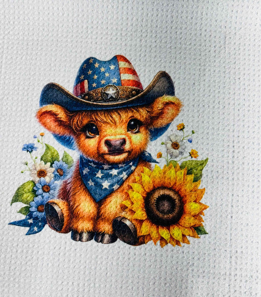 TOWELS - HIGHLAND COW HAT AMERICAN (Copy)