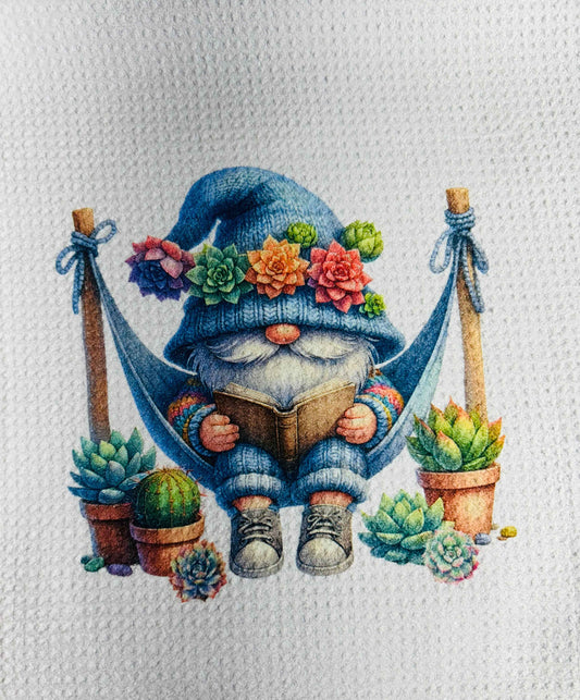 TOWELS - GNOME SUCCULENTS SITTING IN HAMMOCK (Copy)