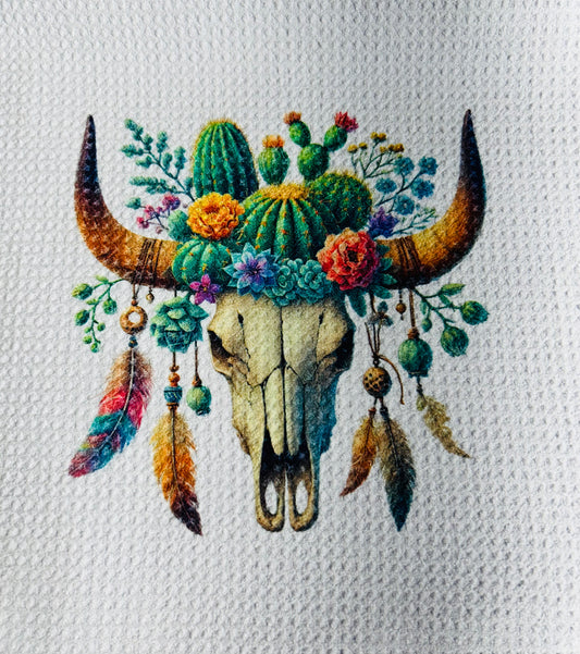 TOWELS - SOUTHWEST SKULLS CACTUS FLOWERS