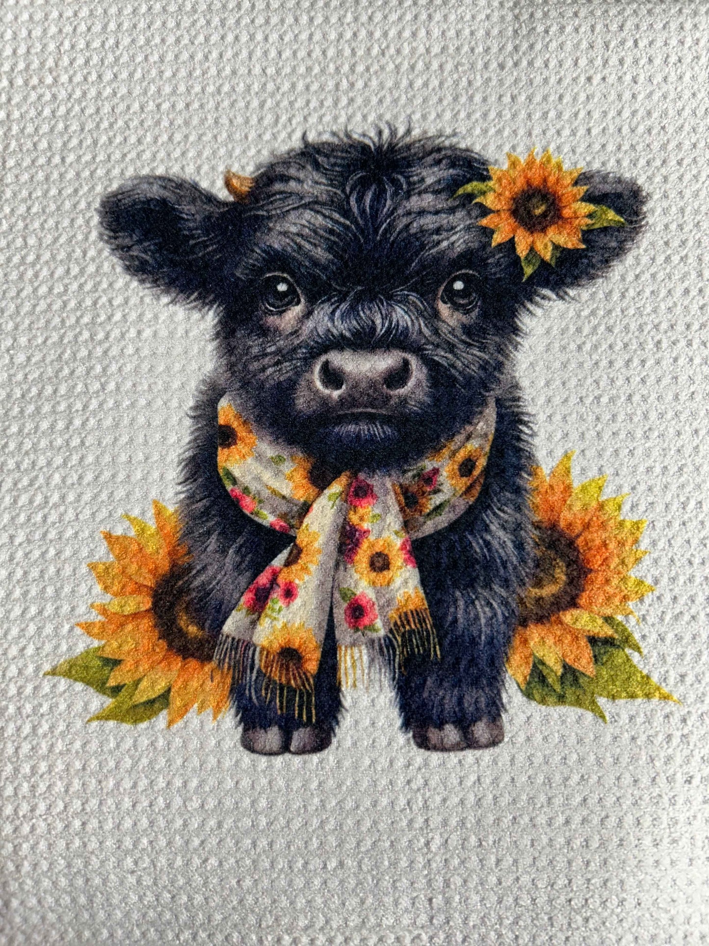 Towels - HIGHLAND COW SUNFLOWER SCARF (Copy)