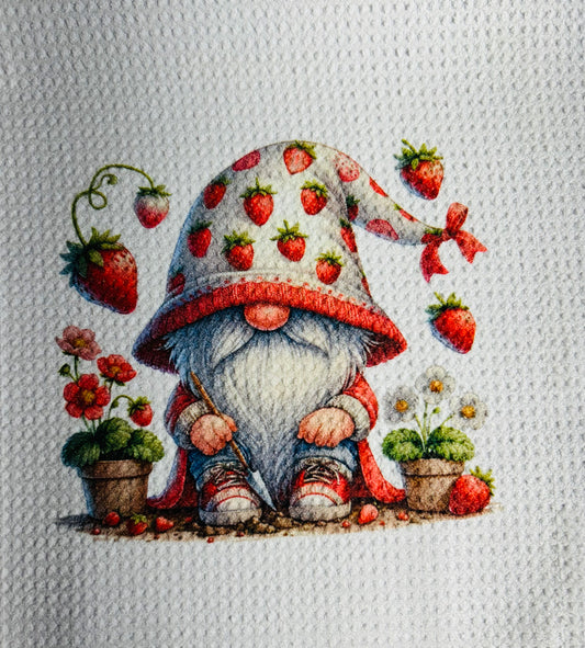 TOWELS - GNOME FRUITS STRAWBERRY PLANTS