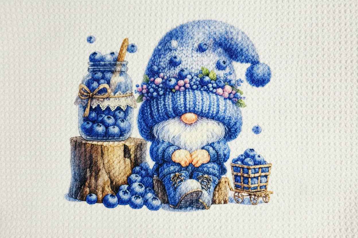 TOWELS - GNOME FRUITS BLUEBERRY SITTING