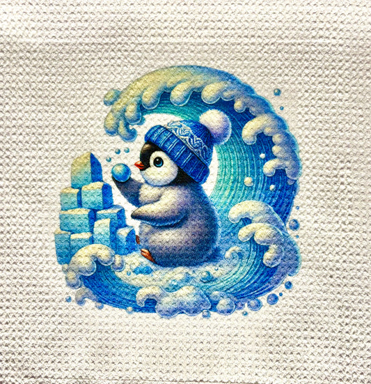 Towels - WINTER PENQUIN SNOW WAVE