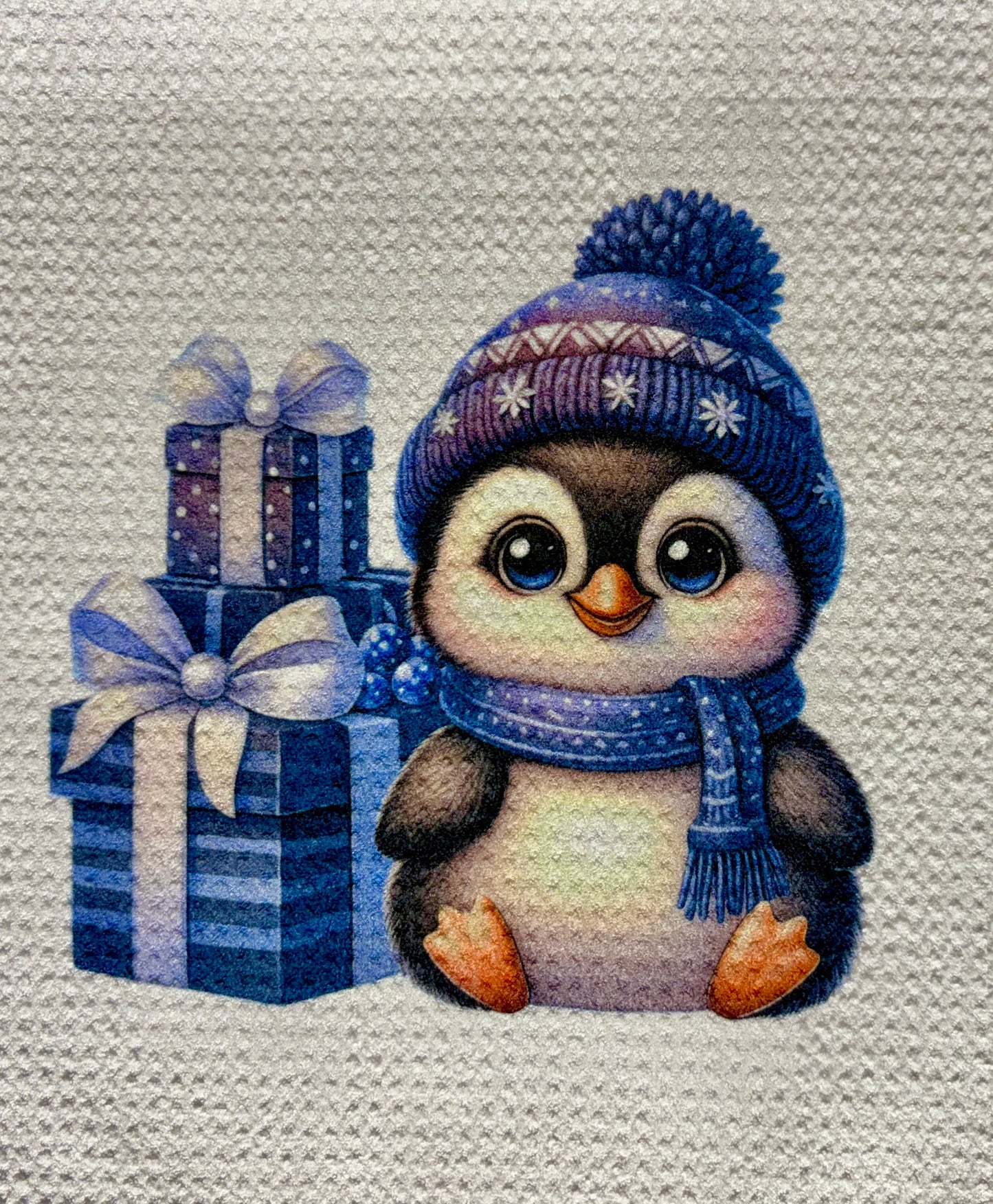 TOWELS - WINTER PENQUIN WITH PRESENTS