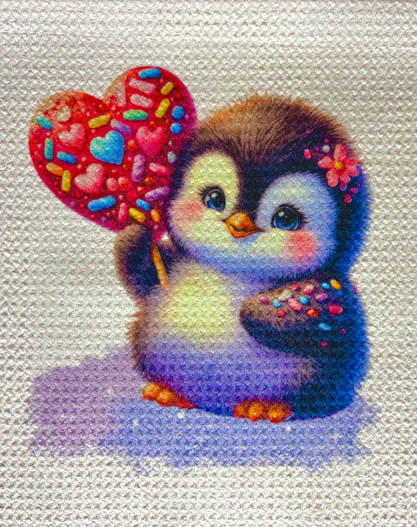 Towels - VALENTINES SHEEP BOUQUET ROSES