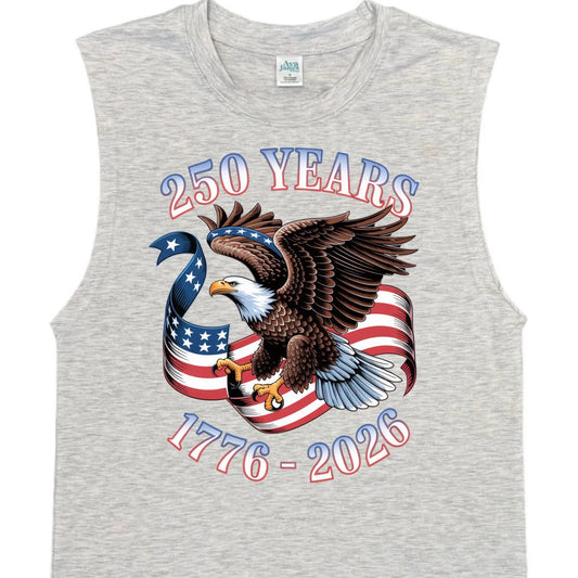 America's 250th Birthday Eagle Landing and Flag Banner