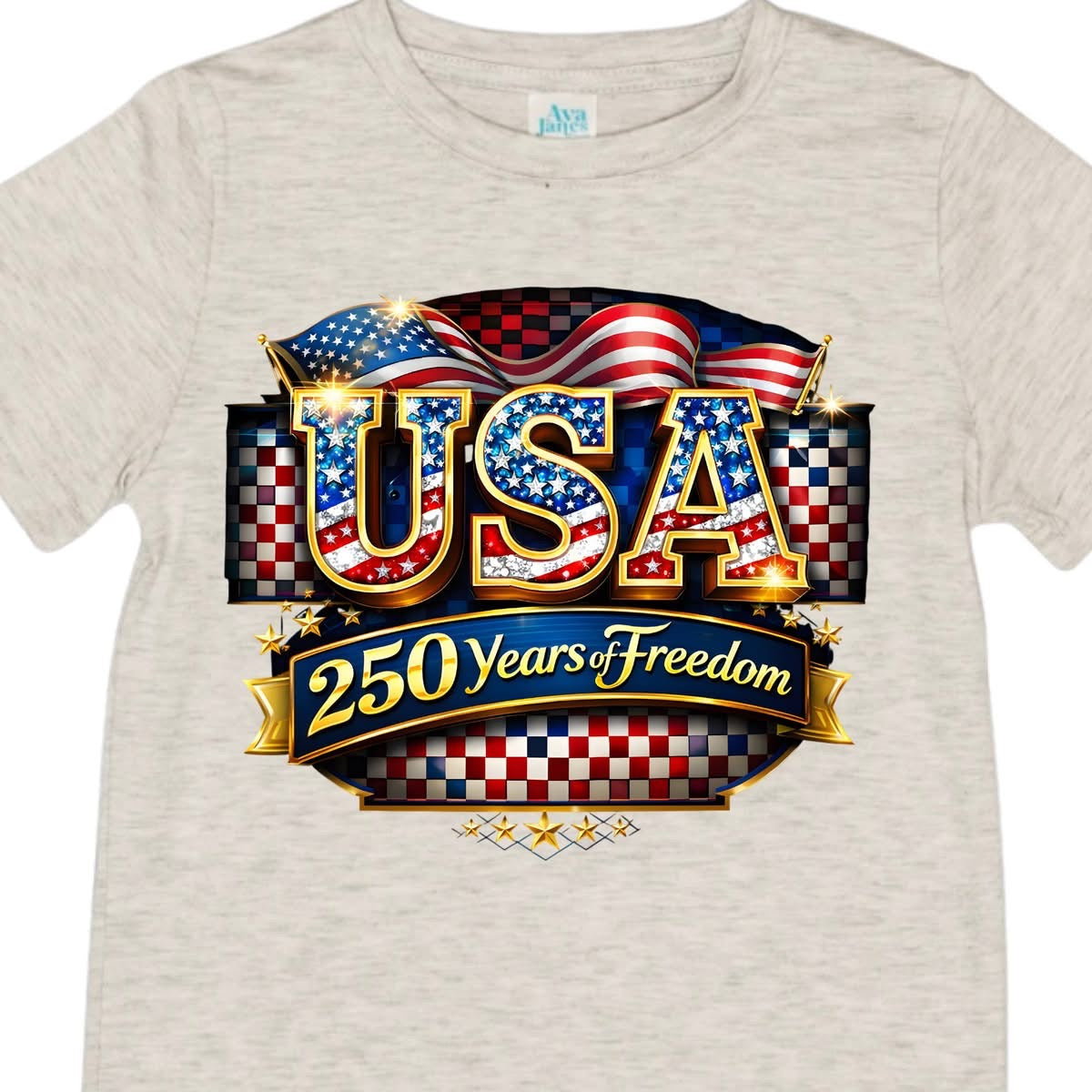 America's 250th Birthday USA Checkered Flag with Bling