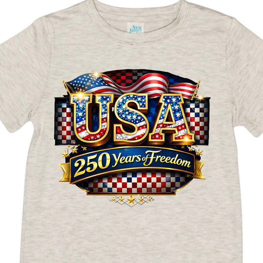 America's 250th Birthday USA Checkered Flag with Bling