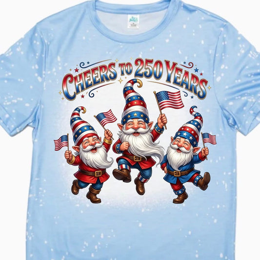 America's 250th Birthday Gnomes with Flags Cheers to 250 Years