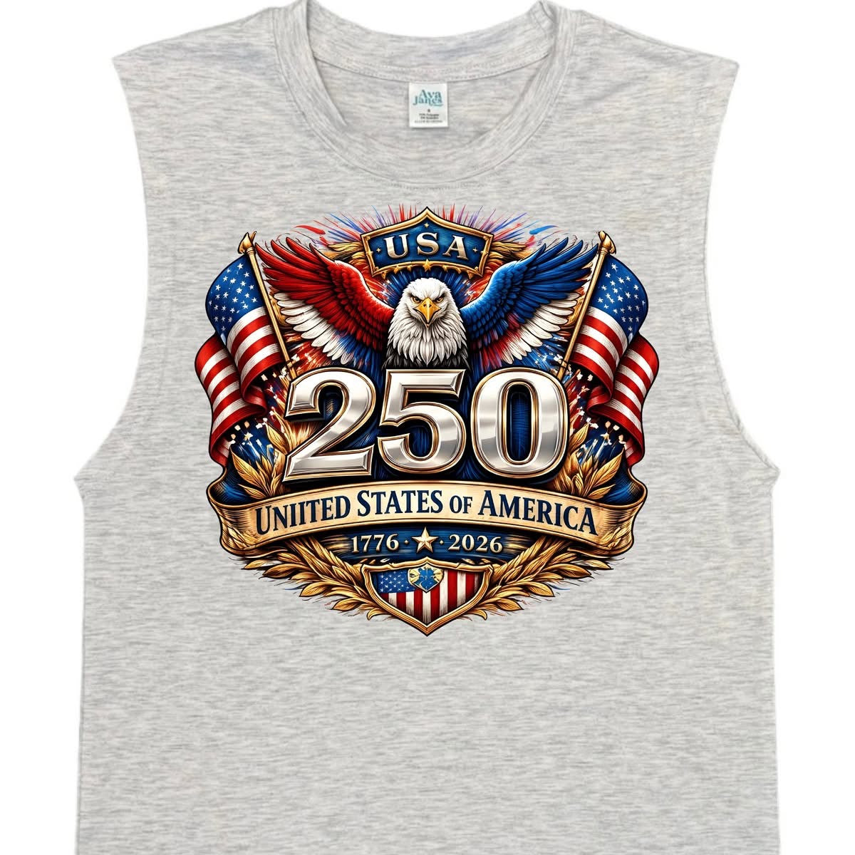 America's 250th Birthday USA Anniversary with Eagle & Flags
