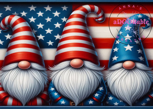 Tempered Glass Cutting Board Gnomes American Flag and Outfits