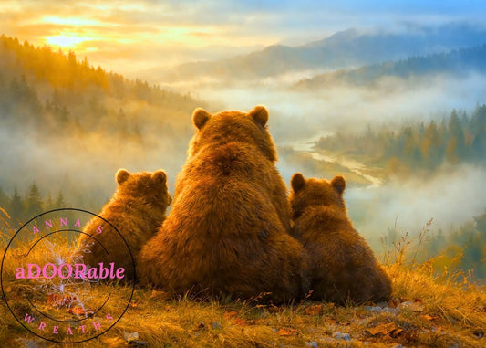Tempered Glass Cutting Board Bears Sitting on Hill