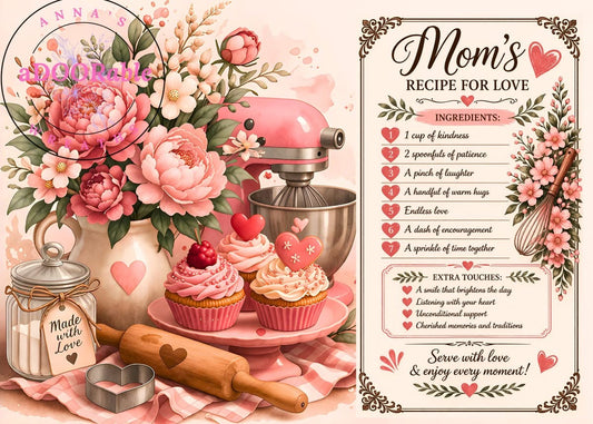 Tempered Glass Cutting Board Moms Recipe for Love Mixer