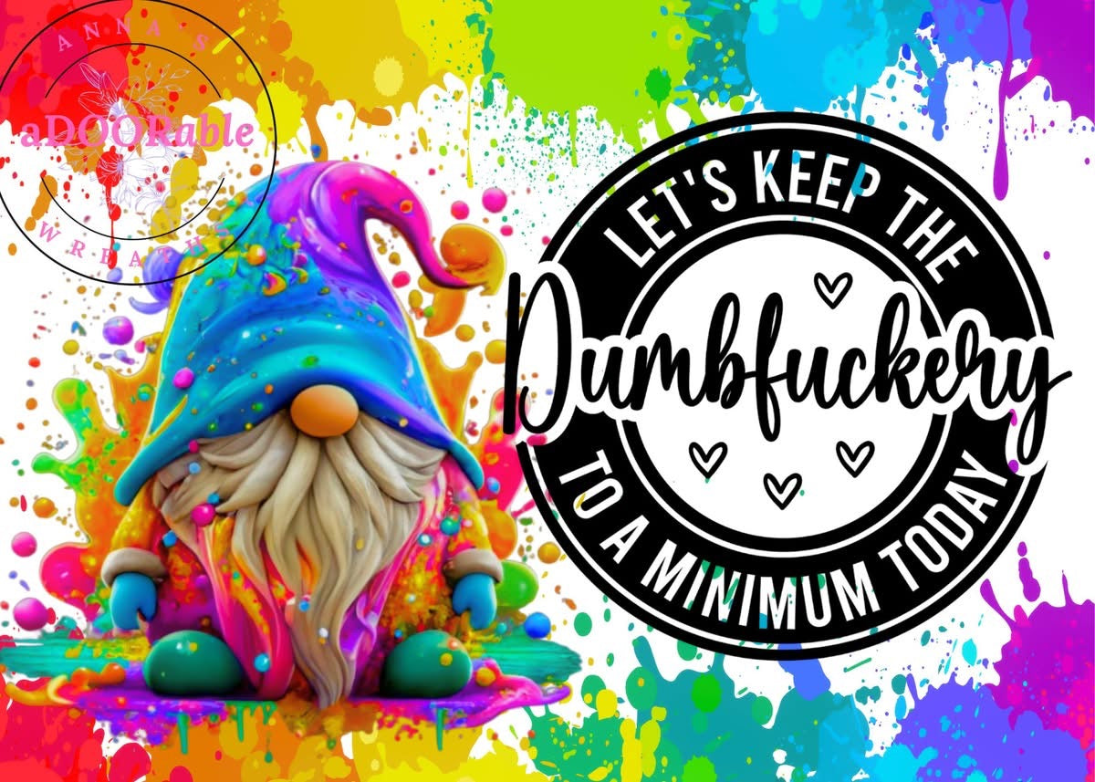 Tempered Glass Cutting Board Gnomes Paint Splatter Dumbfuckery