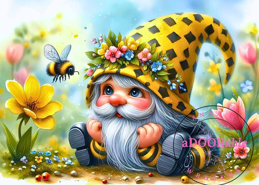 Tempered Glass Cutting Board Gnomes Bee Outfit Watching a Bee