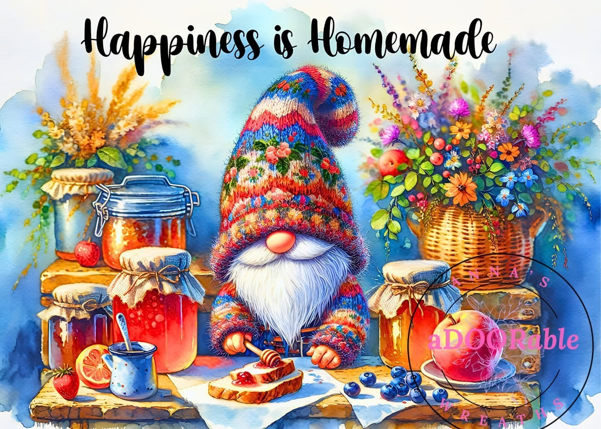 Tempered Glass Cutting Board Gnomes Happiness is Homemade Honey