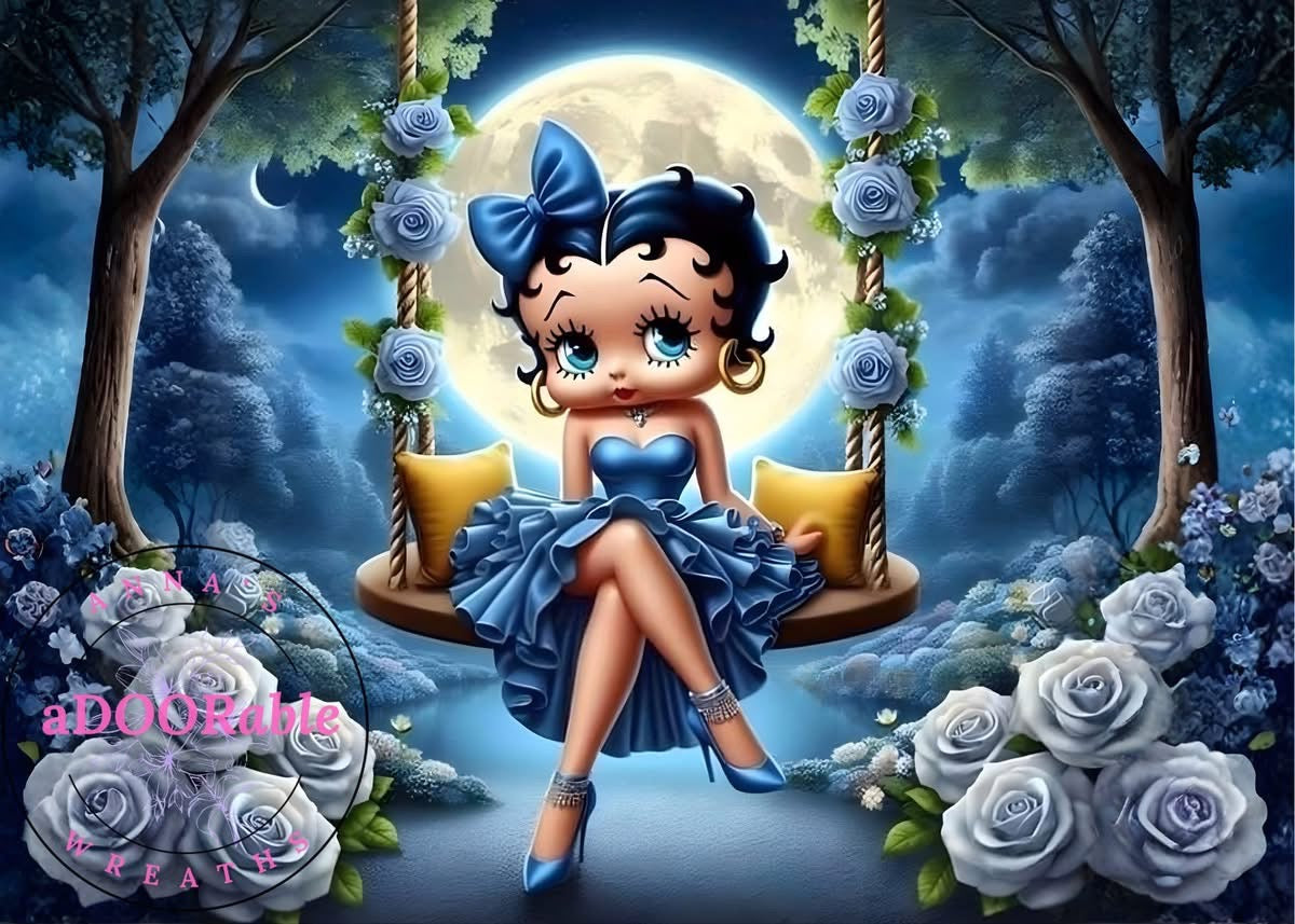 Tempered Glass Cutting Board Cartoon/Character Betty in the Moon Light