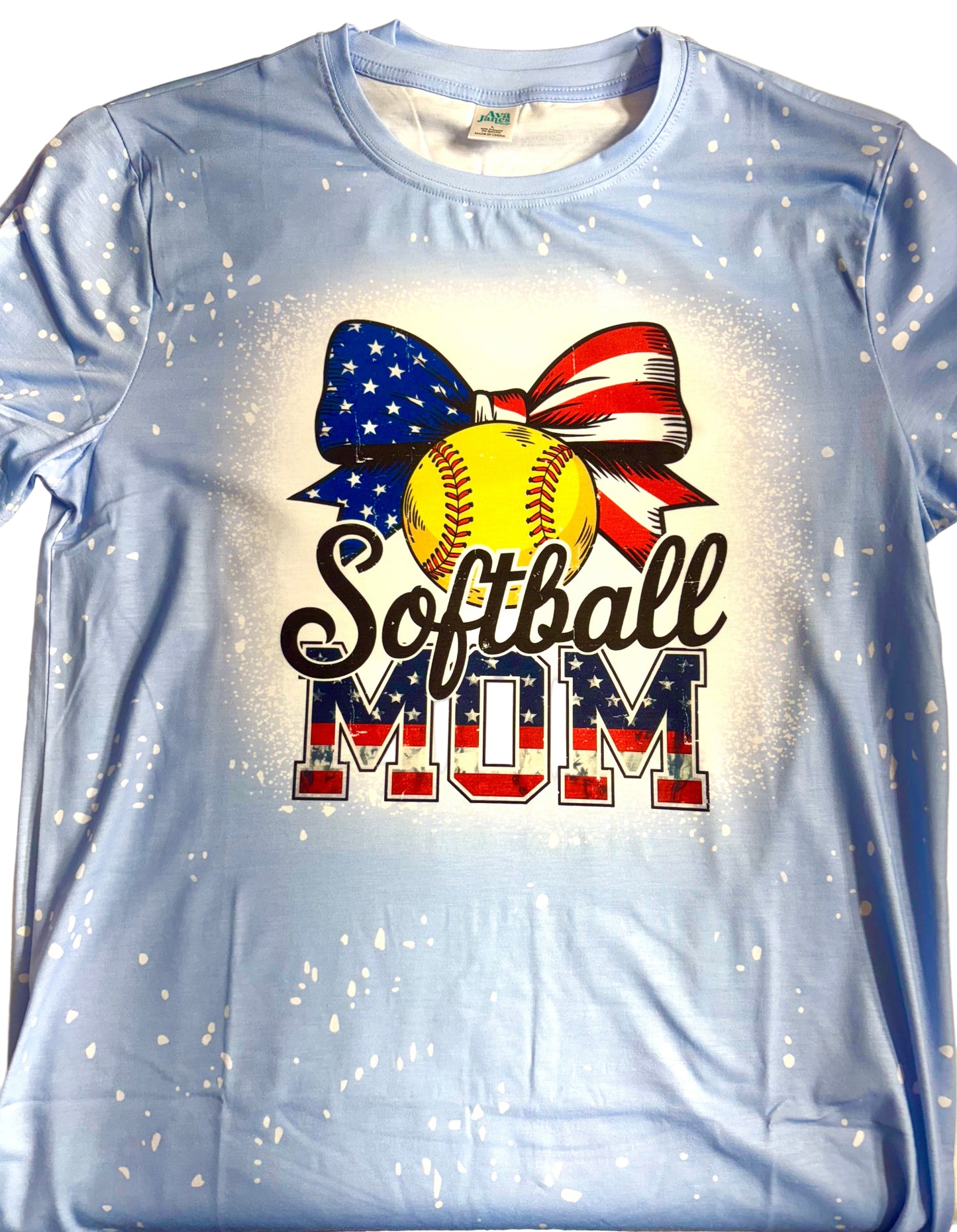 T-Shirts Faux Bleached - SOFTBALL MOM