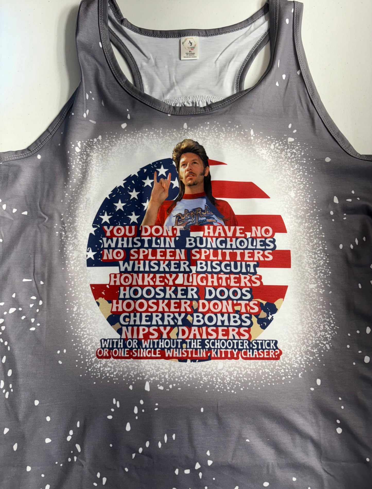 Tank Top WOMENS'S Scrunch Back Faux Bleached - MISC DESIGNS