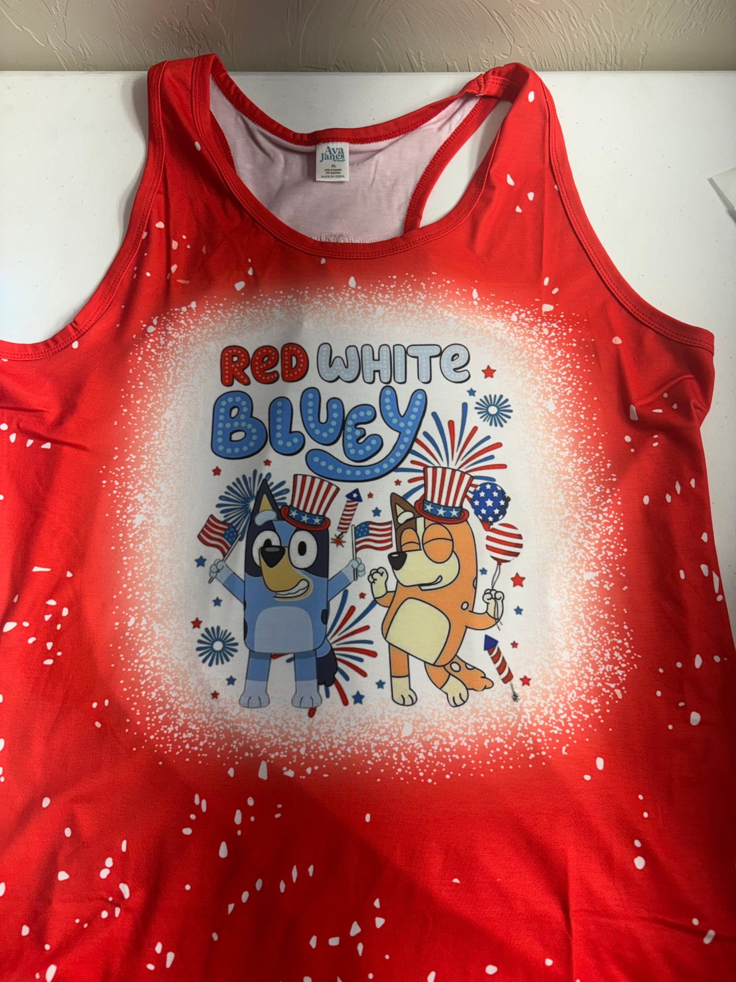 Tank Top WOMENS'S Scrunch Back Faux Bleached - MISC DESIGNS