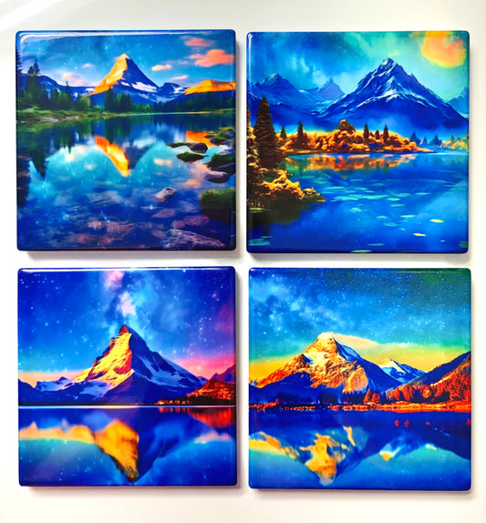 Coasters 4/pk - NATURE MOUNTAINS