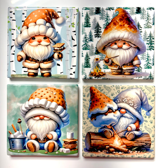 COASTERS 4/pk - GNOME SMORES FOREST