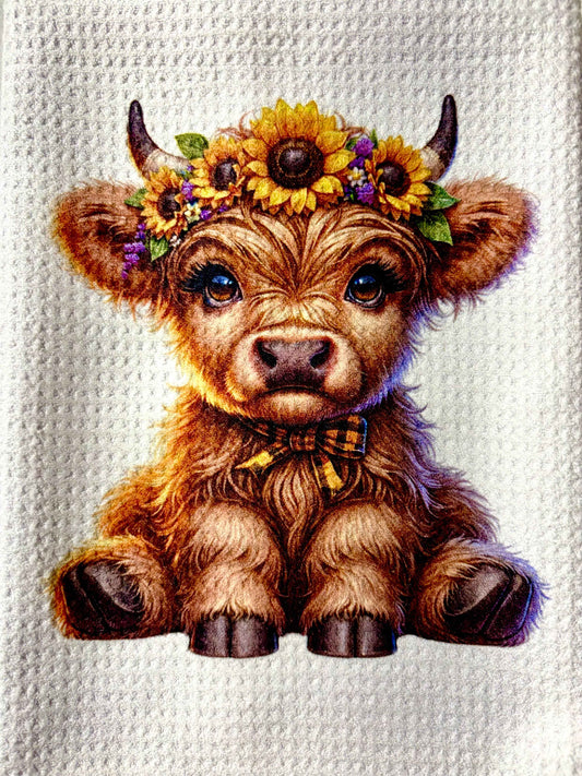 Towels - HIGHLAND COW SUNFLOWER HEADBAND HORNS (Copy)