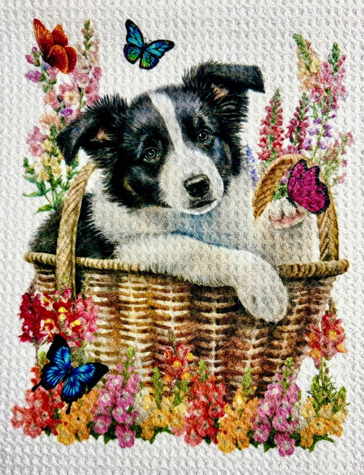 TOWELS - DOG IN BASKET