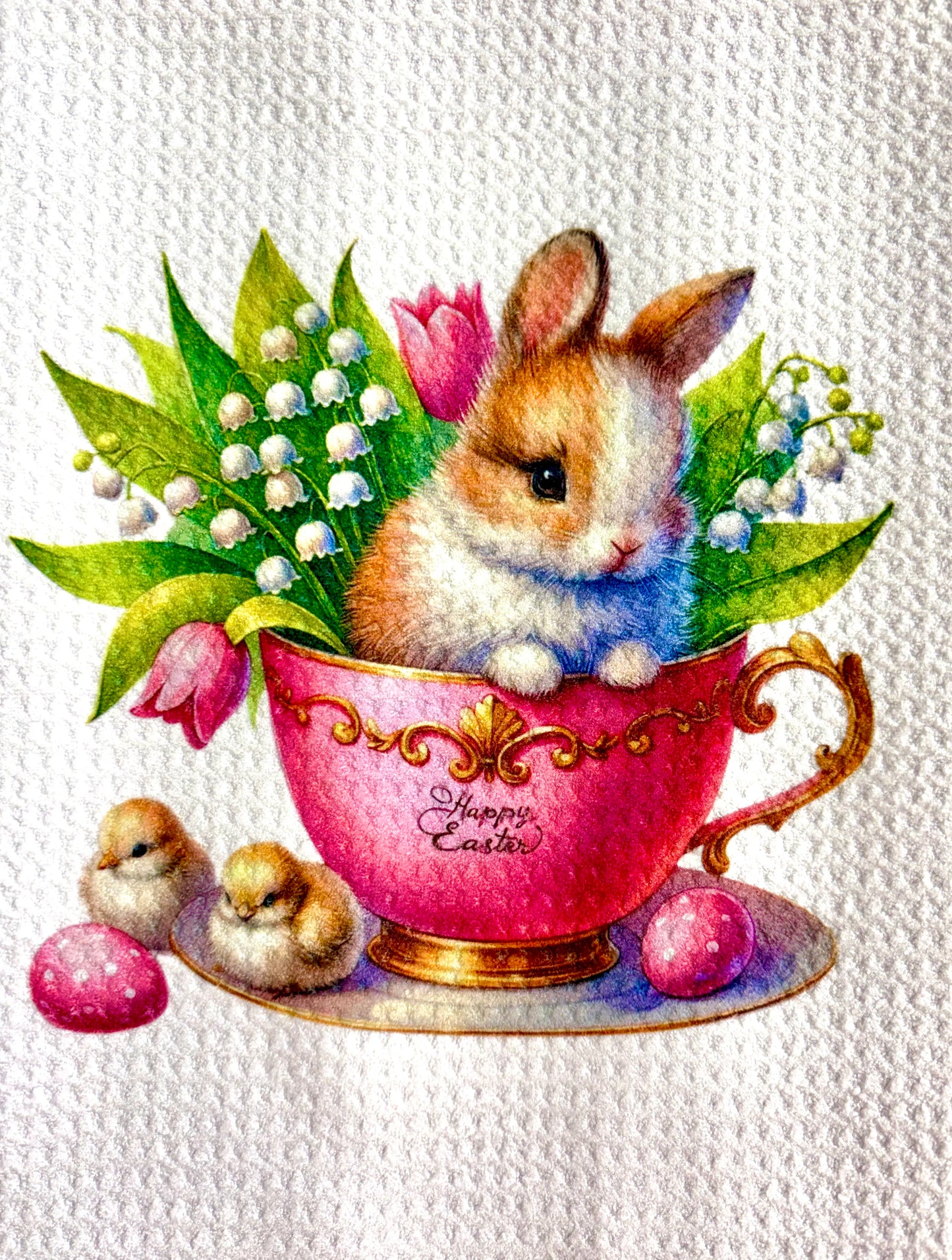 TOWELS - EASTER BUNNY TEACUP