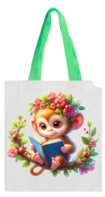 BOOK BAG - ANIMAL MONKEY READING