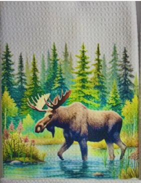 TOWELS - MOOSE WALKING RIVER