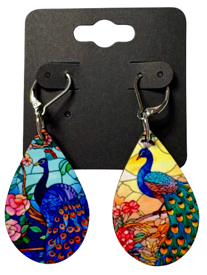 EARRINGS - BIRD PEACOCK