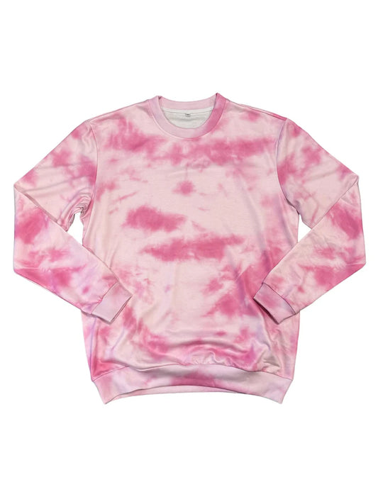 Y. CREW NECK - BLANK CUSTOM PINK TIE DYE