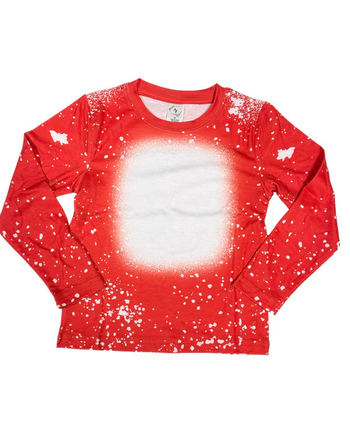 Z. LS Faux Bleached - BLANK CUSTOM RED