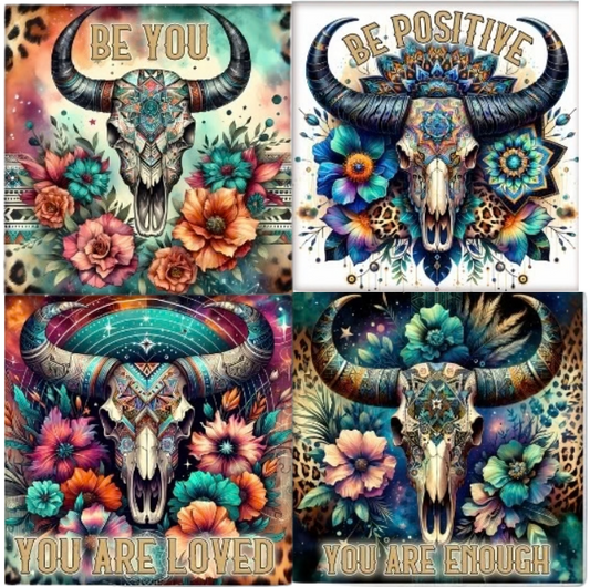 Coasters 4/pk - SOUTHWEST SKULLS BE YOU