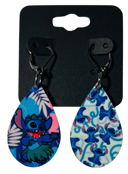 EARRINGS - CHARACTER CUTE BLUE ALIEN