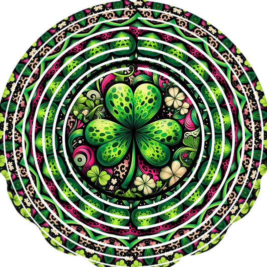 Wind Spinner with Jewel Strand St Patricks Day Clover
