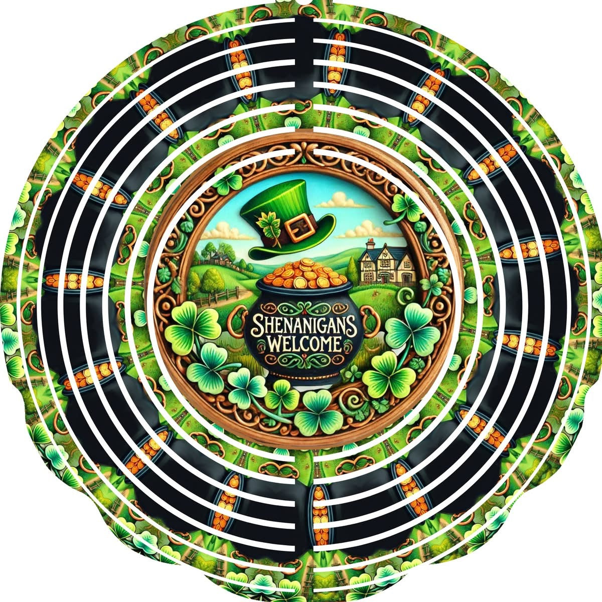 Wind Spinner with Jewel Strand St Patricks Day Shenanigan's
