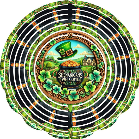 Wind Spinner with Jewel Strand St Patricks Day Shenanigan's