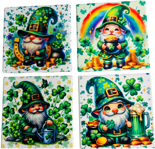COASTERS 4/pk - ST PATRICK'S GNOME IRISH