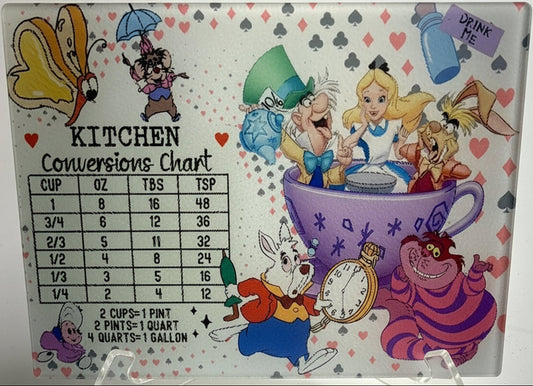 CUTTING BOARD - CARTOON CHARACTER WONDER CONVERSION CHART