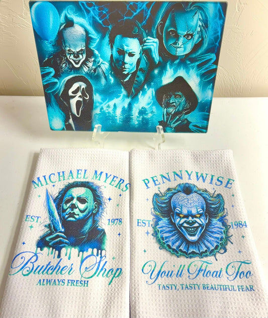 KITCHEN SET - HALLOWEEN KILLERS BLUE  (3 PIECE)