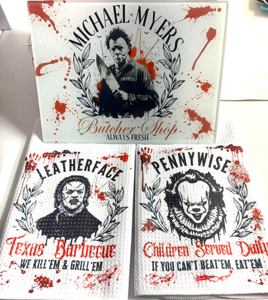 KITCHEN SET - HALLOWEEN MYERS BUTCHER  (3 PIECE)