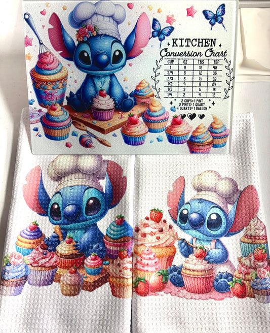 KITCHEN SET - CARTOON CHARACTER BLUE ALIEN CONVERSION (3 PIECE)