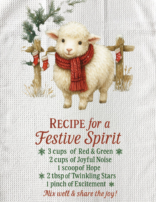TOWELS - CHRISTMAS RECIPE FESTIVE SPIRIT SHEEP