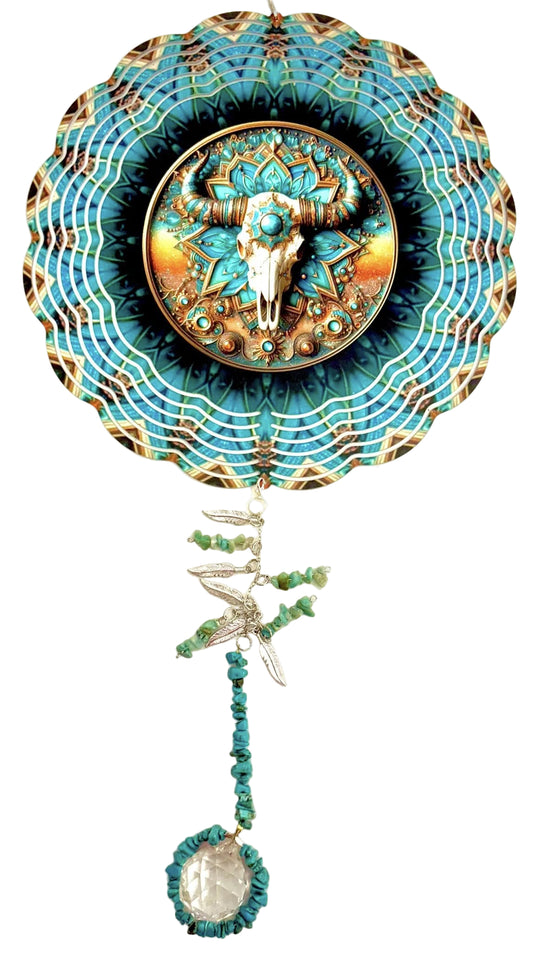 WIND SPINNER - WESTERN SKULL