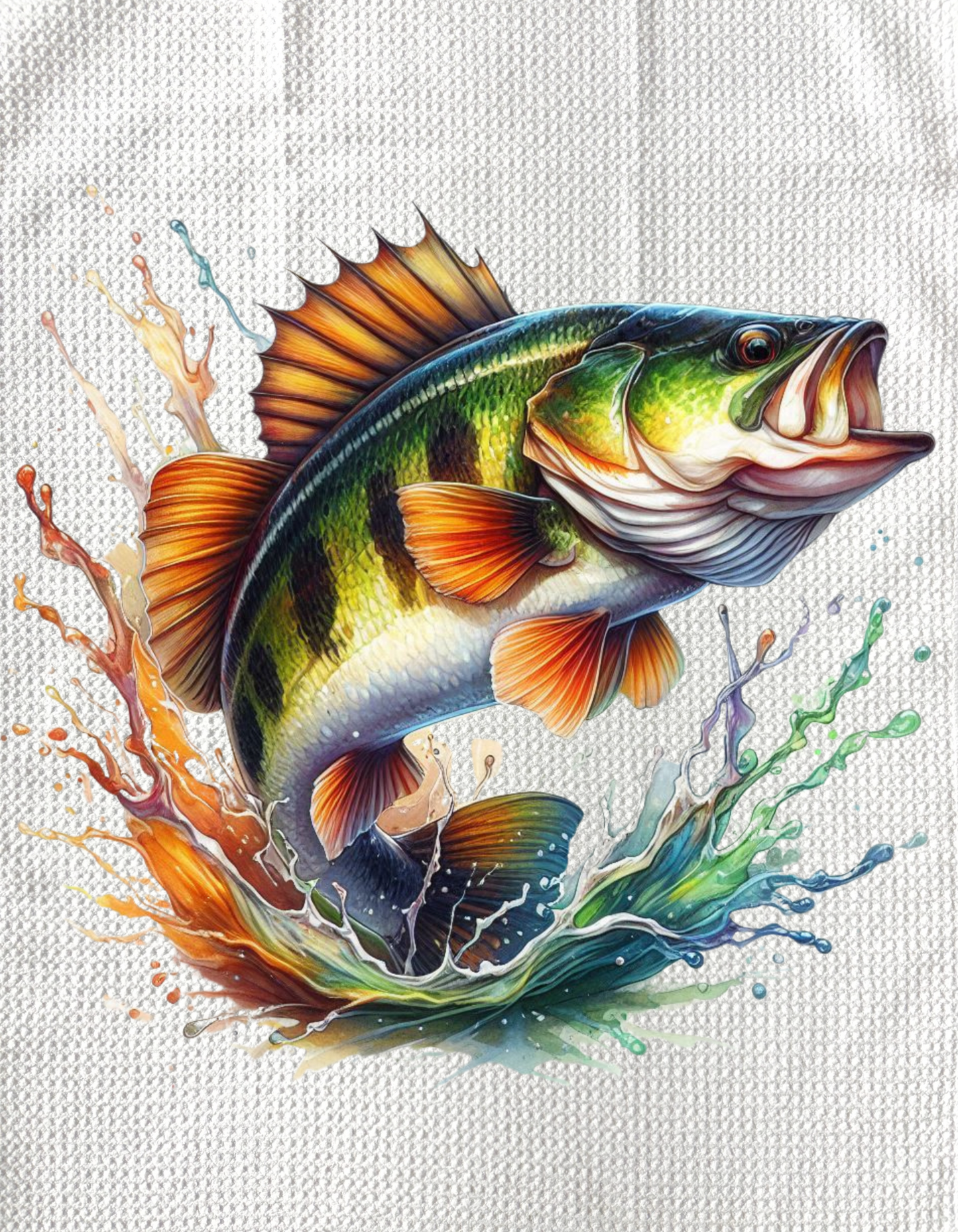 TOWELS - FISH BASS  ORANGE