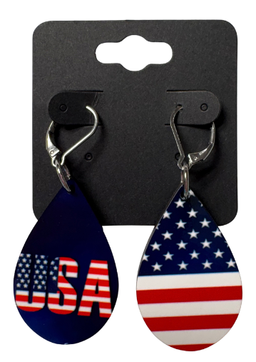 EARRINGS - JULY 4TH USA FLAG