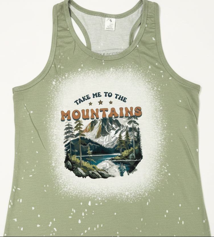 WSB FAUX BLEACHED - MOUNTAINS GREEN