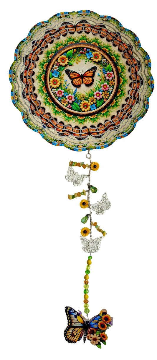 WIND SPINNER - BUTTERFLY GOLD & ORANGE